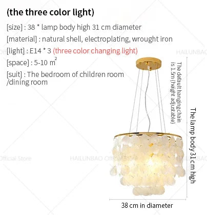 Nordic Shell Chandelier: Modern, Creative, & Luxurious Lighting for Living, Dining & Bedroom