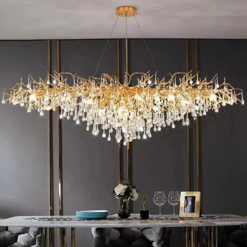 Crystal Dendritic Chandelier: Modern Luxe for Living Room, Dining Room, Bedroom, Hotel Lobby