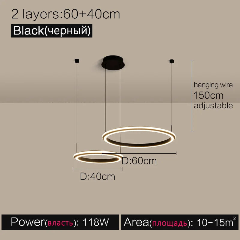 Modern Luxury Ring Chandelier for Living Room, Bedroom, and Restaurant