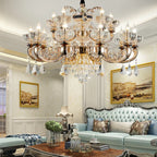 Jade Crystal Chandelier: Elegant European Living Room Lamp