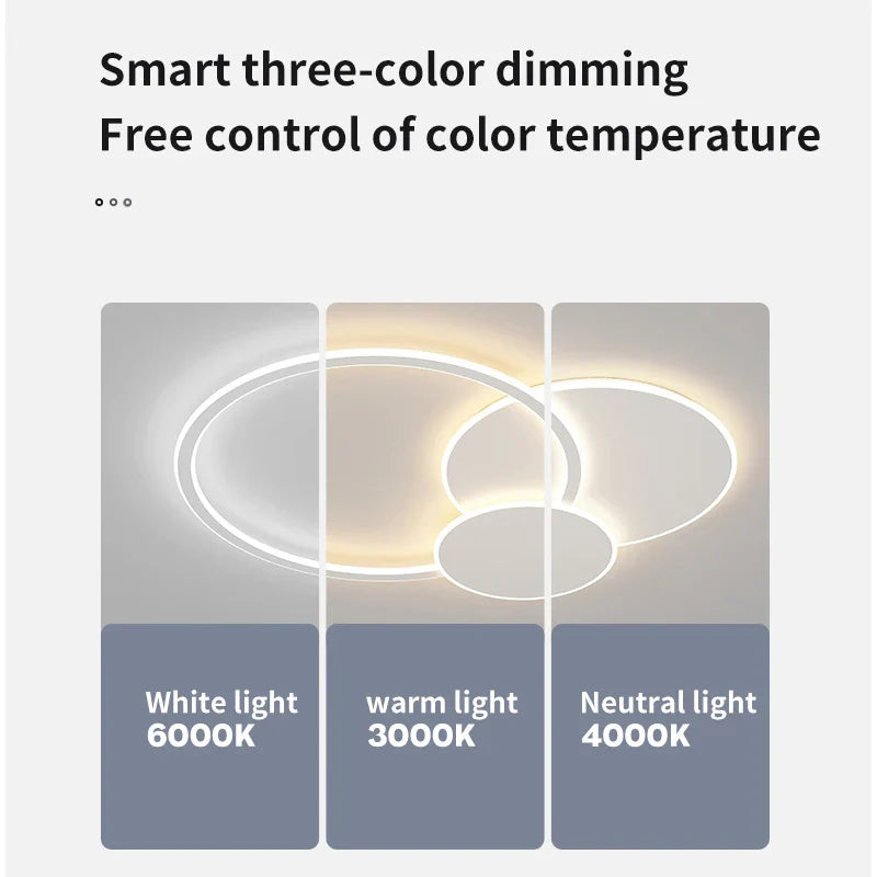 LED White Ceiling Chandelier with Remote Control