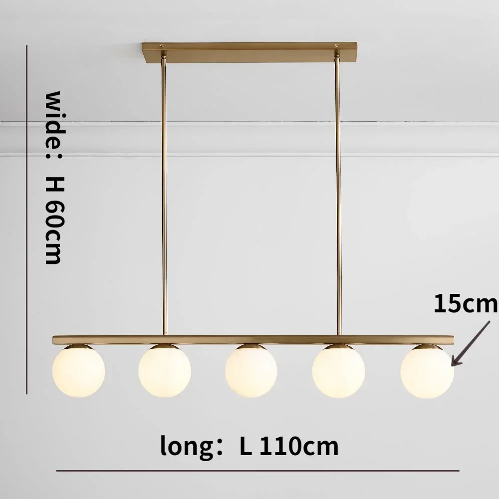 Glass Ball Chandelier LED Hanging Lamp Modern Nordic Style Pendant Light