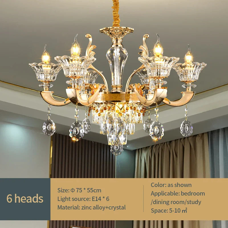 Crystal Chandelier Pendant for Villa Duplex, Hotel Lobby, European Décor