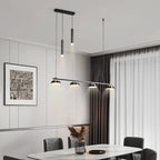Neutral Light Dining Room Chandelier: Black Ceiling Pendant for Kitchen Table