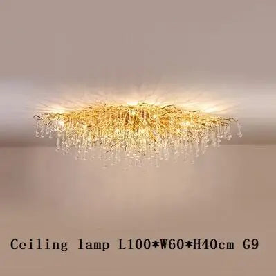 Crystal Tree Branch Chandelier: Luxury LED Pendant Light for Elegant Living Spaces