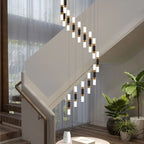 Luxury Crystal LED Stair Chandelier - Modern, Large Hanging Fixture for Staircase Lighting