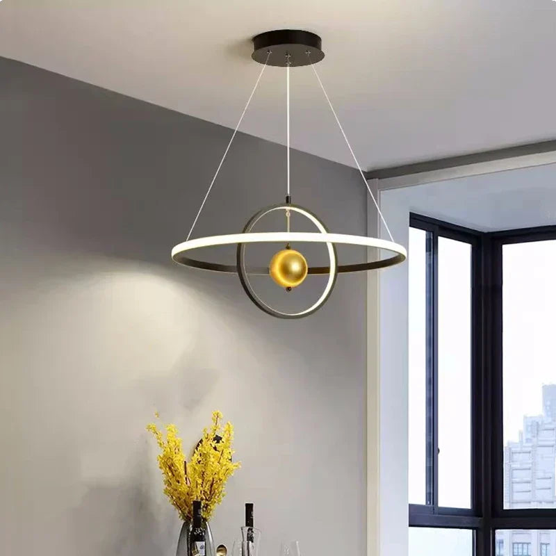 Circular Iron Ball Pendant Chandelier LED Lighting Fixtures