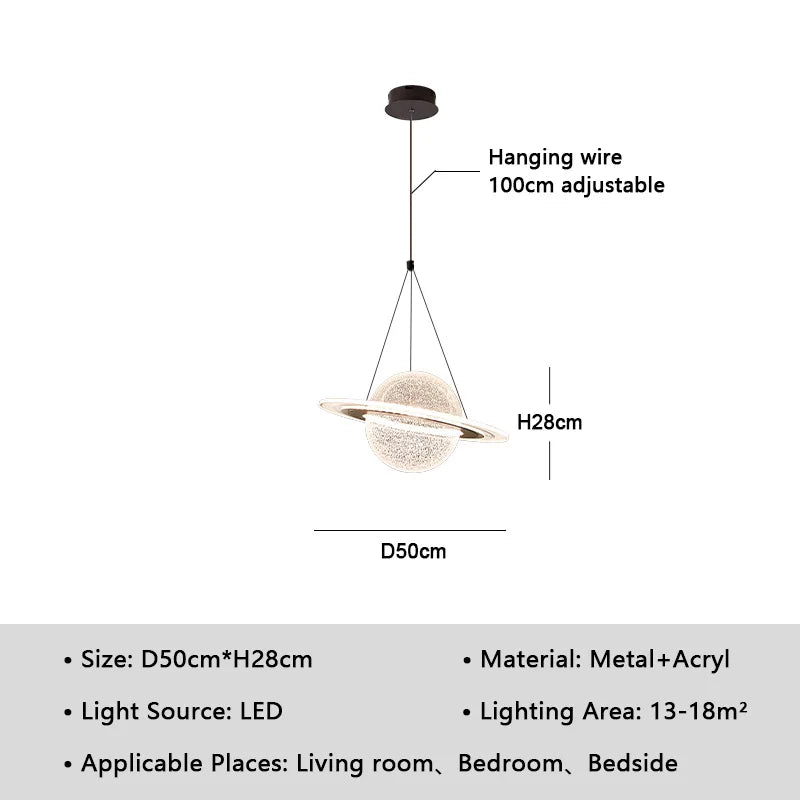 Nordic Globe Acrylic LED Chandelier Room Decor BED Lights