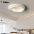 White Round LED Ceiling Light with Remote Control for Bedroom & Living Room