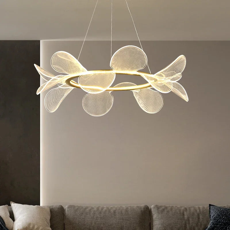 LED Flower Chandelier: Luxury Acrylic Pendant Lamp for Modern Living, Bedroom, Kitchen, Dining Room