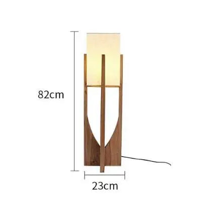 Vintage Wood Floor Lamp for Living Room, Japanese Style Decor Lighting