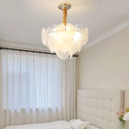 French Cream Crystal Chandelier for Luxury Living Room, Net Red Feather Design