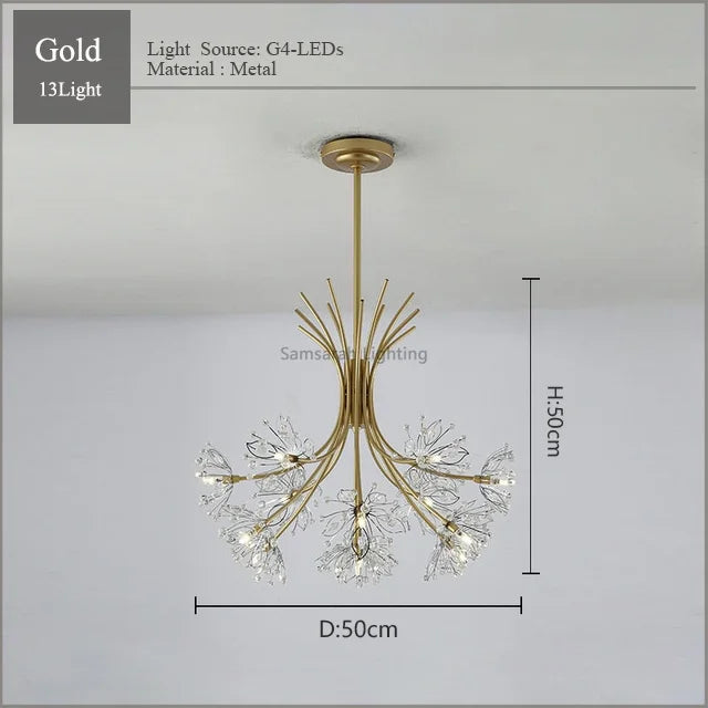 Modern Crystal Chandelier for Dining Room - Samsarah Lighting