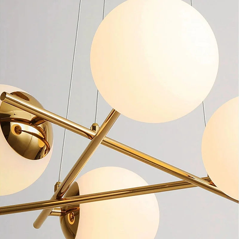 French Glass Ball Chandelier Vintage LED Ceiling Pendant Light