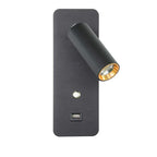 LED Wall Lights with Switch and USB Interface in White or Black, Modern Sconce