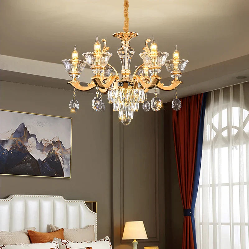 Crystal Luxe Pendant Lamp: Elegant European Style for Living Room and Restaurant