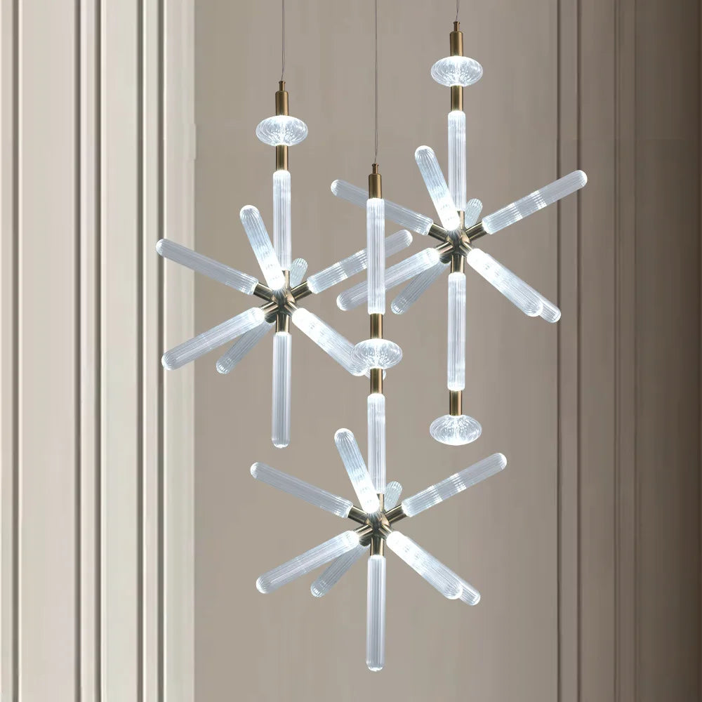Glass Tubes LED Chandelier: Modern Luxury for Living Room, Bedroom, Hotel & Aisle
