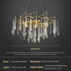 Large Droplet Crystal Chandelier: Modern Bedroom & Restaurant Pendent Lamp