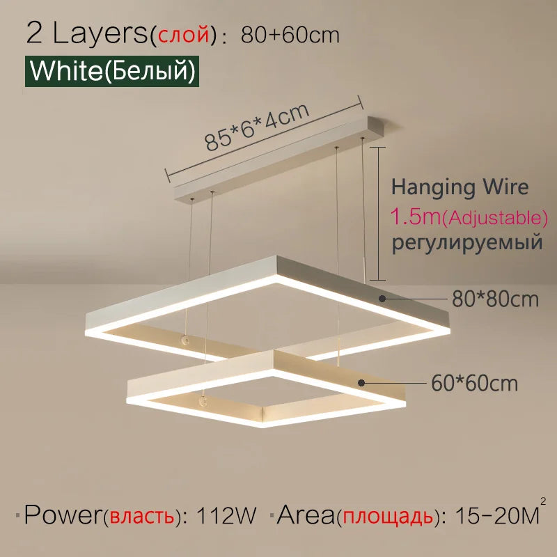 Modern LED Chandelier for Living Room by - Stylish Hanging Light Fixture for Dining and Bedroom