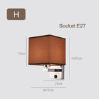 Modern Wood Iron LED Wall Lamp for Living Room Bedroom Lighting Sconce Nightlight