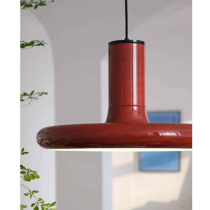 Red Chandelier: Danish Style Modern Bauhaus Artistic Bedroom Lamp