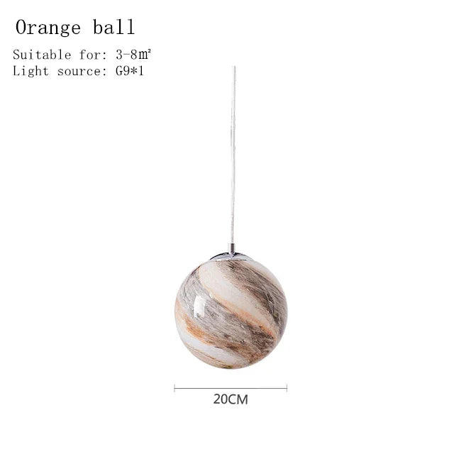 Astronaut Ball LED Light: Modern Boys Room Decor, Acrylic Planet Earth Pendant