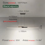 Modern Minimalist Luxury Chandelier Strip Lamp Set for Dining Room Island Table