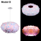 Fluffy Feather Pendant Light by - Nordic Chandelier for Living Room & Bedroom