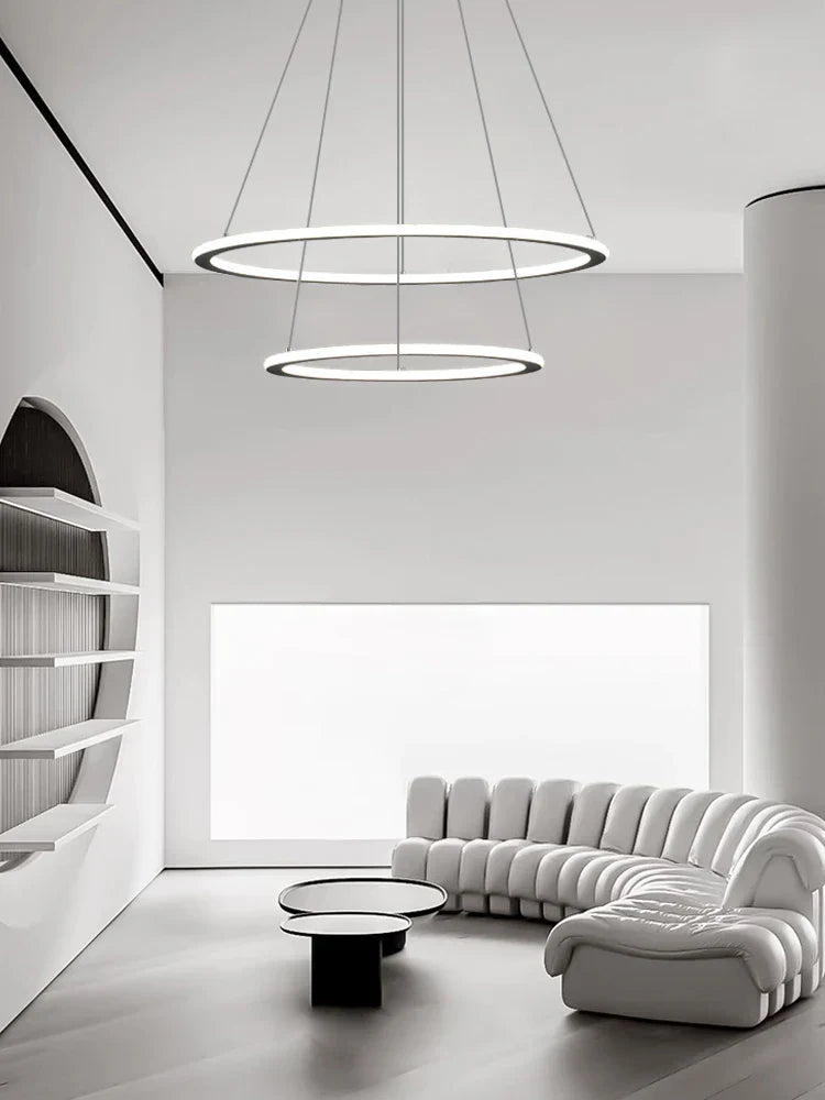 Nordic Circle Ring LED Chandelier: Minimalist Living Room Pendant Light