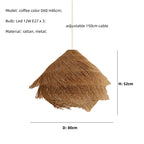 Wabi Sabi Rattan Pendant Chandelier with E27 LED Lights