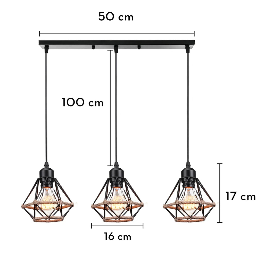 Industrial Wood Pendant Chandelier for Dinning Living Room Kitchen LED Fixture