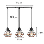 Industrial Wood Pendant Chandelier for Dinning Living Room Kitchen LED Fixture