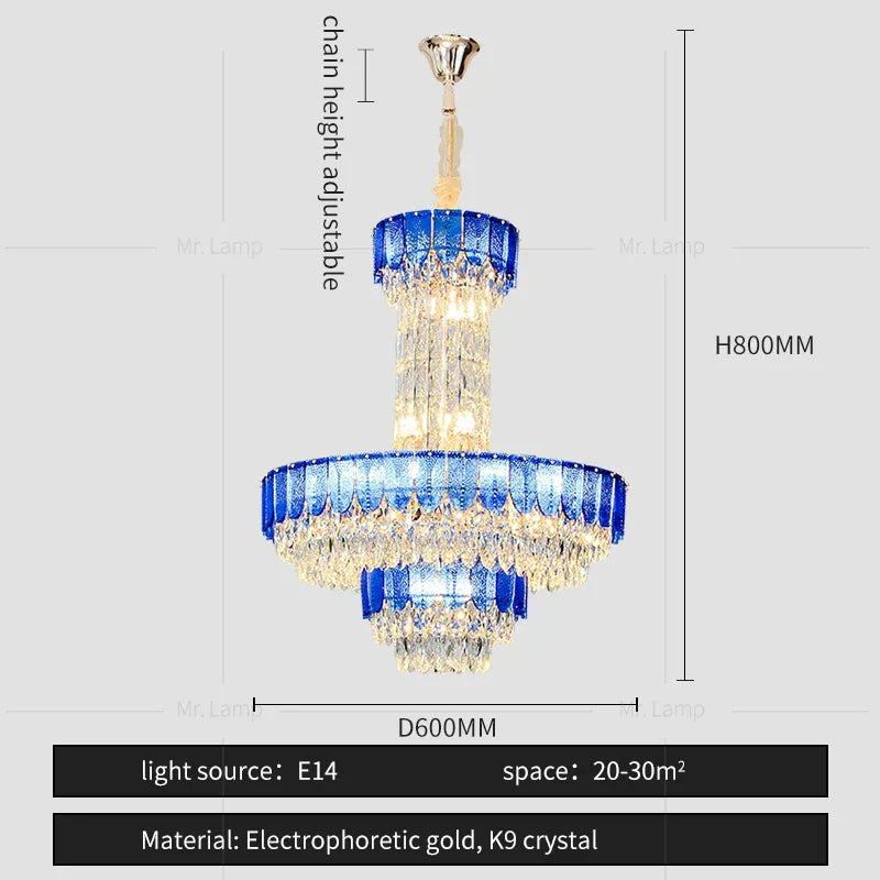 Crystal Chandelier: Postmodern Multi-layer Luxury for Villa, Hotel Lobby, and Living Room