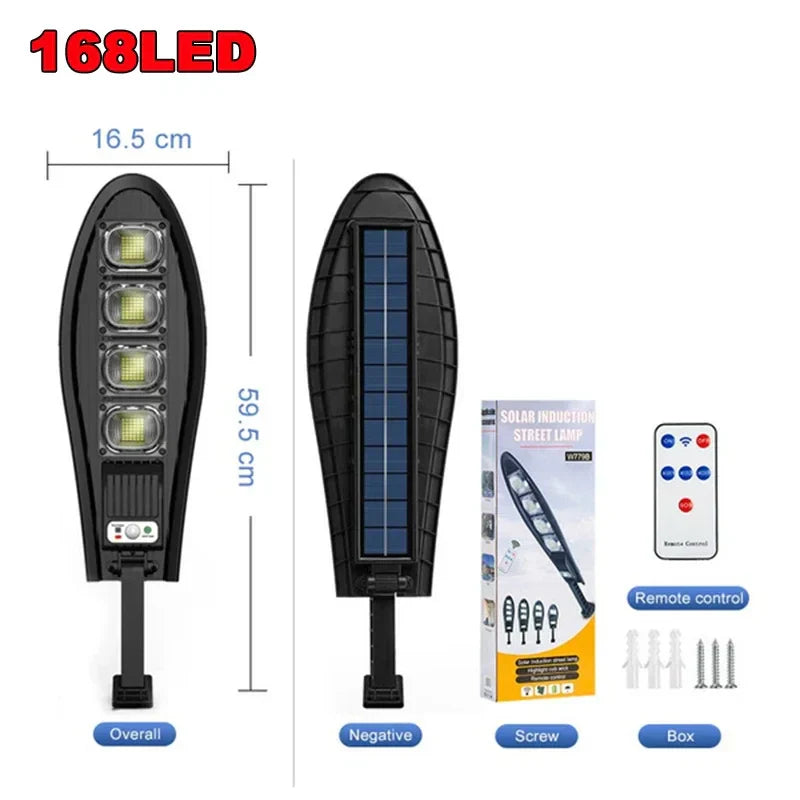 Solar Outdoor Street Light: 3 Modes, Motion Sensor, Remote Control - Waterproof Design