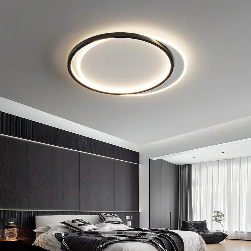 Modern Round LED Ceiling Lamp for Bedroom, Living Room, Study - Dimmable Circle Light Fixtures