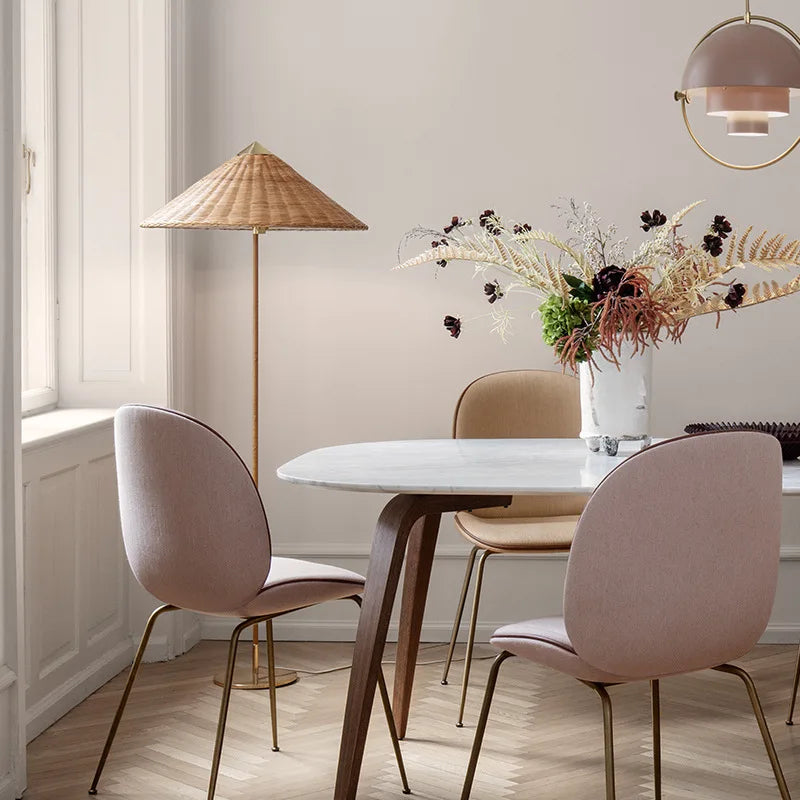 Wabi Sabi Rattan LED Floor Lamp by Tynell: Minimalist Bedroom Standing Light