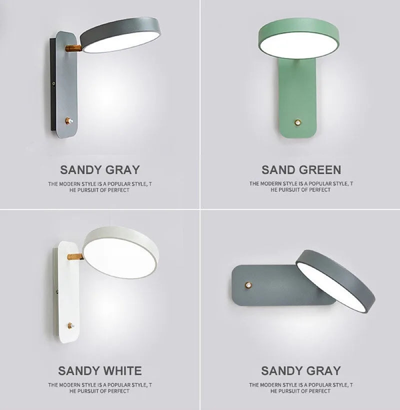 Rotatable Macaron Wall Sconce with Switch - Modern Nordic Design for Home Lighting