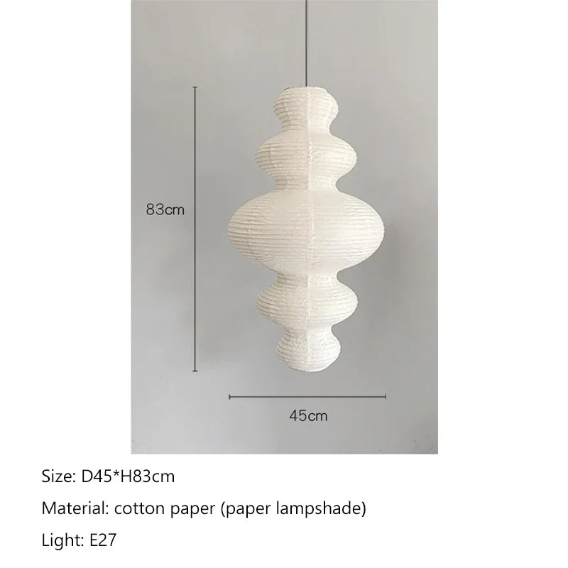 Akari Rice Paper Pendant Lamp for Living Room Bedroom - Wabi Sabi Design