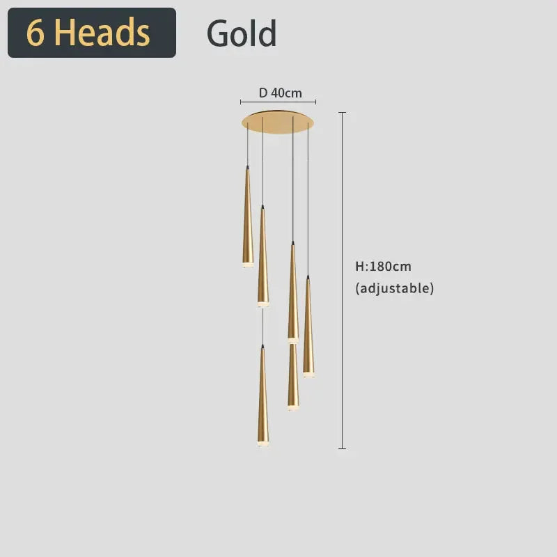 Modern LED Stair Chandelier for Duplex Apartment, Nordic Design for Bedroom, Restaurant, Bar.