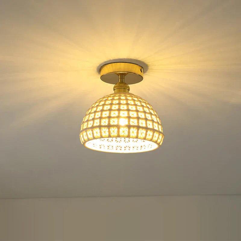 Glass Shade Pendant Ceiling Lamp for Kitchen Aisle Bedroom LED Lights Fixtures