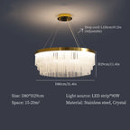 Crystal Luxury Hanging Ceiling Lamps LED Chandelier for Living Room Decor