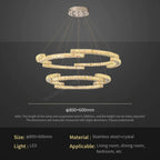 Circular Crystal Pendant Light Chandelier for Living Room