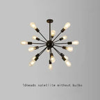 Retro Spider Iron Chandelier: Adjustable, Rotatable, Industrial Living Room Lighting