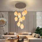 Magnolia Ceramic LED Chandelier for Duplex Living Room and Dining Room