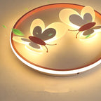 Butterfly Pink Ceiling Light for Kids Room & Study, Creative Decorative Lamp