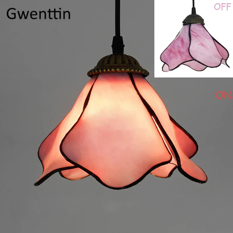 Tiffany Pendant Lights: Stained Glass Hanging Lamp for Mediterranean Loft Home Decor