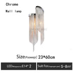 Luxury Tassel Chandelier: Elegant Aluminum Chain LED Lighting for Living Room Loft Villa