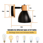 Nordic Wooden Wall Lamp Bedside Light for Bedroom Living Room E27 Macaroon Style