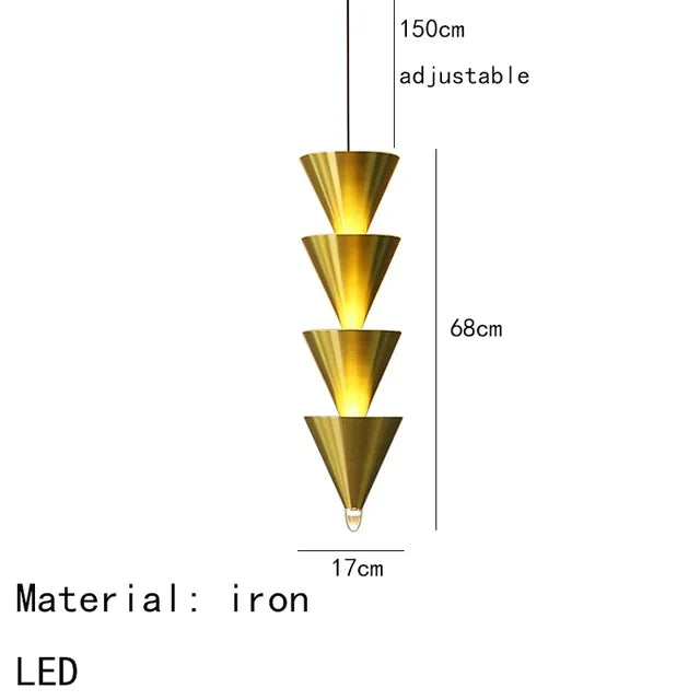 Tapered Cone Pendant Lamp - Modern Bedroom Chandelier for Stylish Corridor and Living Room