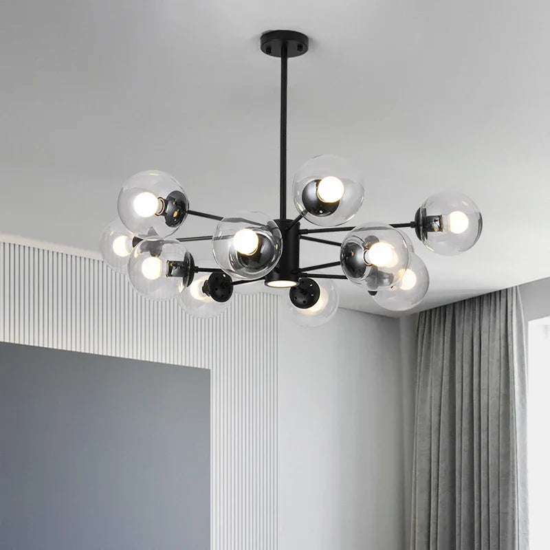 Glass Ball LED Chandelier for Bedroom and Dining Room